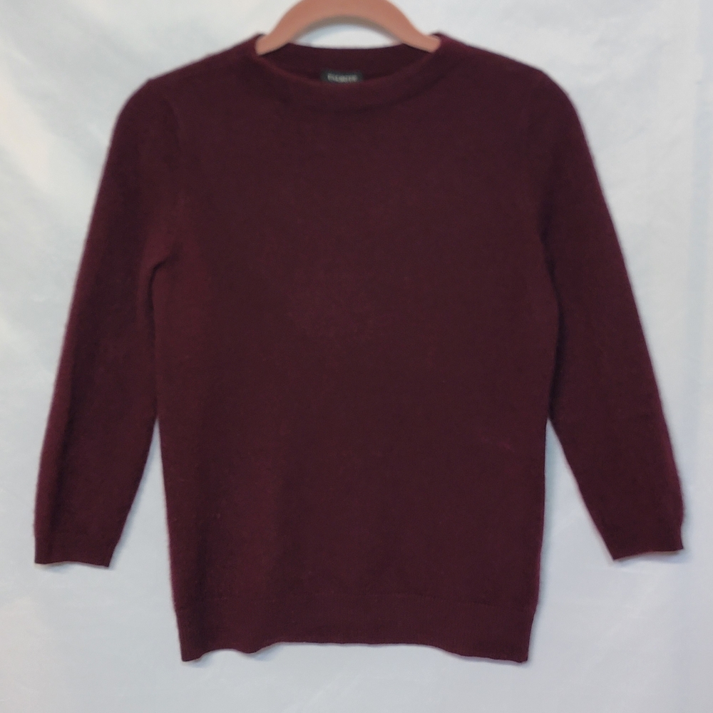 Talbots Pure Cashmere Rich Burgundy Crewneck Sweater